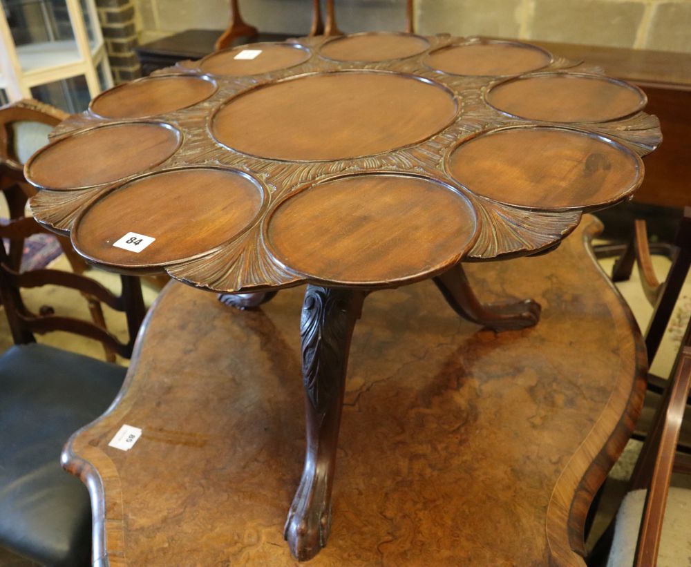 A George III mahogany supper table, now cut down, width 72cm height 42cm